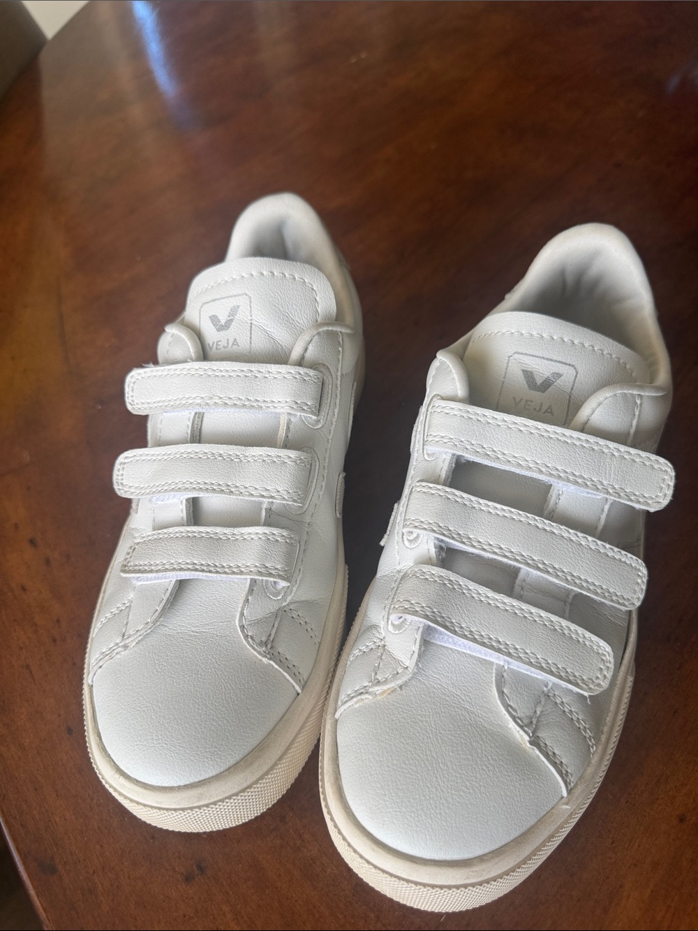 Veja Kids White Velcro Sneakers